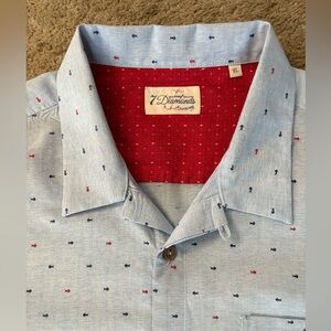 7 Diamonds Blue Fish Button down shirt just dry cleaned size XL